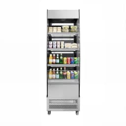 Upstreman Commercial Display Refrigerator, 7.8 Cu.Ft/ 220L Cake Display Case Fridge Open Merchandiser Beverage Cooler with LED Lighting and Wheels - Thumbnail 10