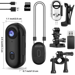 JETO H88 4K Body Camera, 128GB Memory Card, Magnetic Mount, Waterproof Case, Black - Thumbnail 1