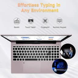 15.6 inch Laptop Computer Windows 11, with Intel N100 Processor, FHD IPS (1920x1080),16GB RAM 256 SSD（Rose Gold） - Thumbnail 4
