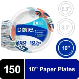 Dixie Disposable Paper Plates, 10", Multi-Color, 150 Count - Thumbnail 1