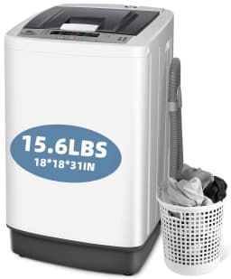 Adnoom Portable Washing Machine, 15.6lbs Dryer & Washer Combo, 10 Programs 8 Water Level Fully Automatic Washing Machine for Dorm, Apartments, Home - Thumbnail 1