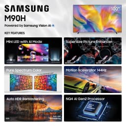 Samsung 100" Class M90H Series Mini LED 4K UHD AI Smart Tizen TV 2026 - UN100M90HAFXZA - Thumbnail 2