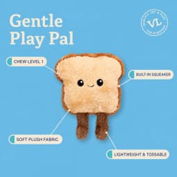 Vibrant Life Brown Toast Plush Dog Toy with Squeaker, Chew Level 1 - Thumbnail 5