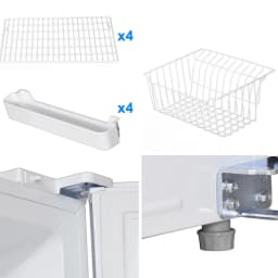 SMAD Convertible Single Door 13.8 Cu ft Upright Freezer Refrigerator with Rolling Wheels, White - Thumbnail 3
