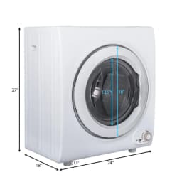 Euroco Portable Laundry Dryer Compact Tumble Dryer with 1400W Drying Power Stainless Steel Tub 9 lbs/2.65 Cu.Ft Capacity - Thumbnail 3