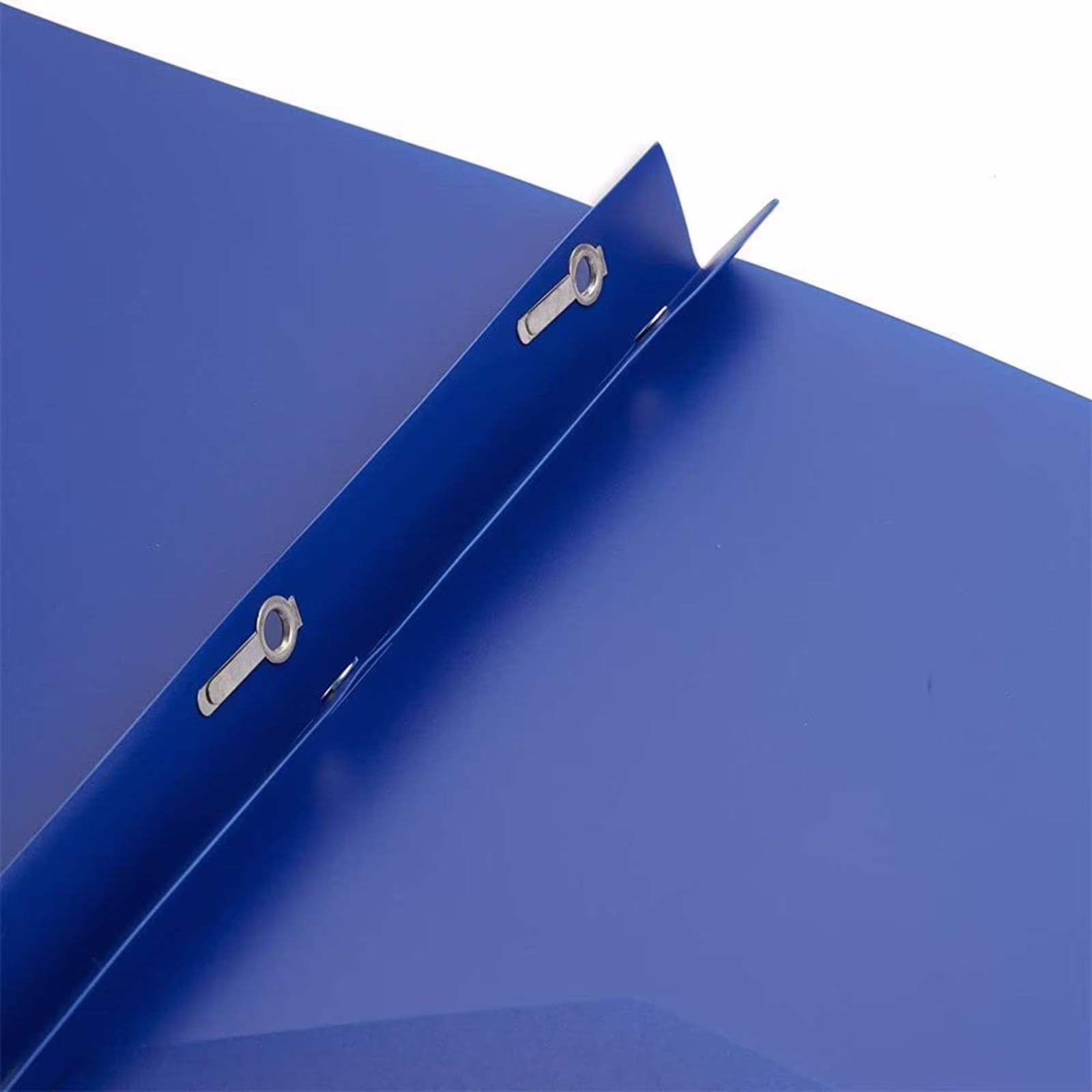 Two-Pocket Folder Plastic Colored File Folder Durable Pocket Folders with Prongs Letter Size Paper Folders with Metal Prong Fastener Clips, Blue - Thumbnail 6