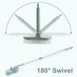DODOING 2 in 1 Floor Scrub Brush, Adjustable Long Handle Scrubber Cleaning Tile Bathroom Bathtub for Cleaning Tile Shower Bathroom Tub - Thumbnail 2
