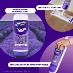 Swiffer Power Mop Refill Solution, Tile, Vinyl, Laminate, Wood, Floor Cleaner, Lavender, 2x 25.3 fl oz - Thumbnail 2