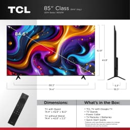 TCL 85" Q Series QLED 4K UHD HDR Smart Google TV (NEW 2025) - Dolby Vision, Dolby Atmos, Motion Rate 240, HDR 10+ - Thumbnail 3