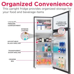 Frigidaire 7.5 Cu. ft. Retro Refrigerator, 21 in. Top-Freezer Fridge in Platinum, EFR749 - Thumbnail 4