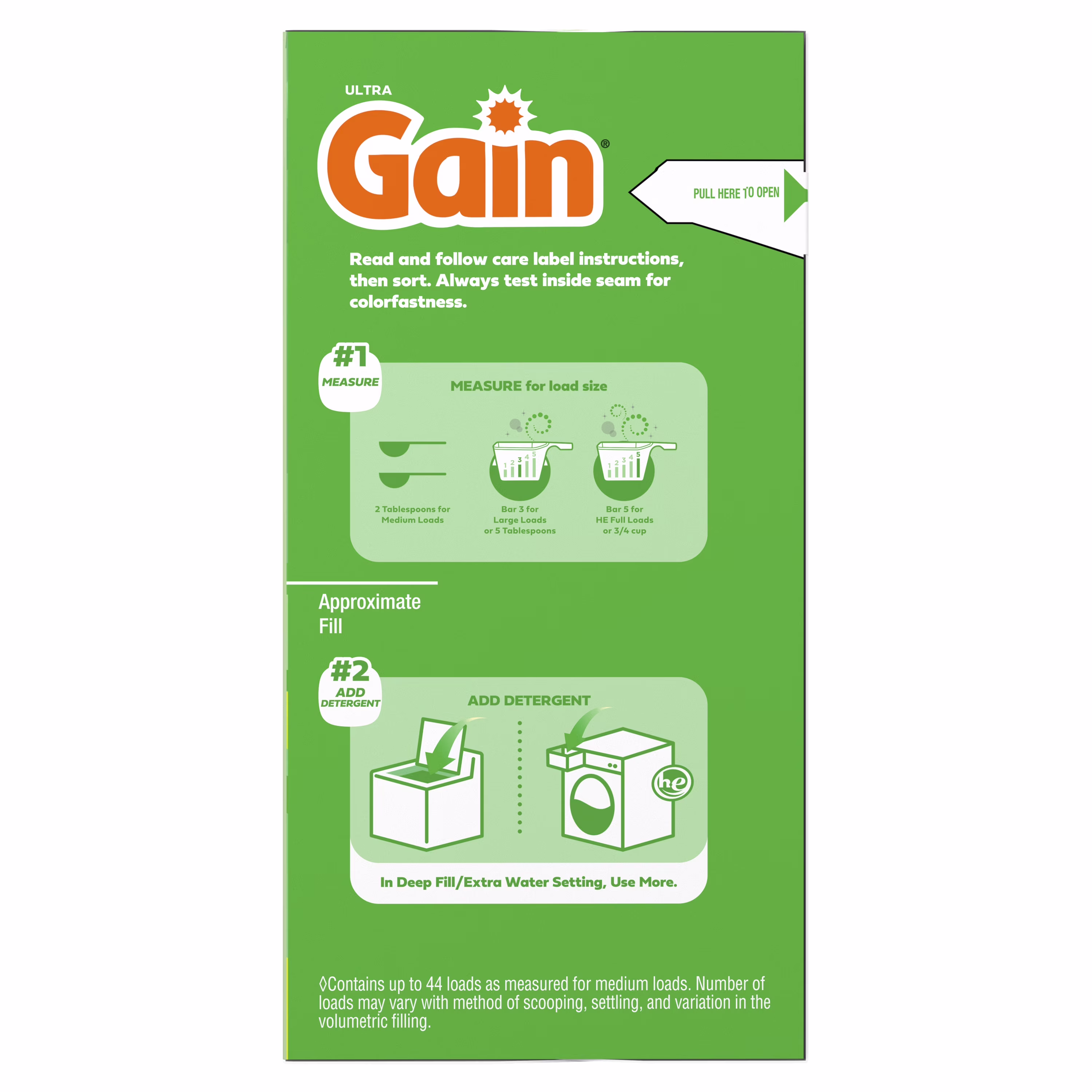 Gain Powder Laundry Detergent, Original Scent, 40 oz, 44 Loads - Thumbnail 6