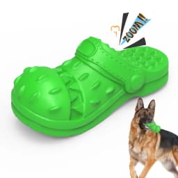 PcEoTllar Dog Toys for Aggressive Chewers Large Breed, Slipper Shape Squeaky Dog Chew Toys for Aggressive Chewers Puppies Medium Large Dogs, Green - Thumbnail 1