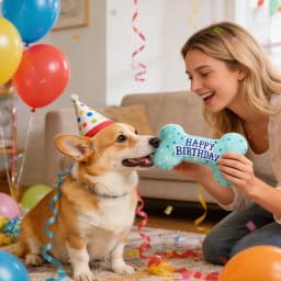Prime Pets Dog Birthday Toys, Plush Dog Squeaky Toys, Dog Chew Toys Bone for Small Medium Large Dogs - Thumbnail 6