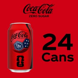 Coca-Cola Zero Sugar Soda Pop Cans, 12 fl oz, 24 Pack - Thumbnail 3