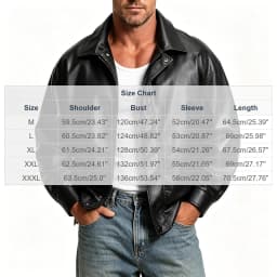 Agkizg Men's Fall Winter Leather Jackets, Vintage Turn Collar Faux Leather Jacket Oversized Cuffed Sleeve Casual Fall Outerwear - Thumbnail 3