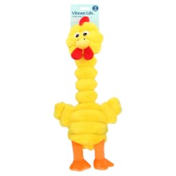 Vibrant Life Yellow Long Neck Chicken Plush Dog Toy with Squeaker, Chew Level 3 - Thumbnail 7