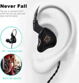 KBEAR KS1 Earphones in Ear Monitor, Crystal Sound Stereo Headphones High Resolution Noise Canceling Dual magnetic Circuit Dynamic Detachable Cable - Thumbnail 5