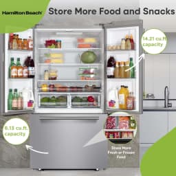 Hamilton Beach 20.3 cu. ft. French Door Refrigerator, Platinum Silver, HZ7602 - Thumbnail 3