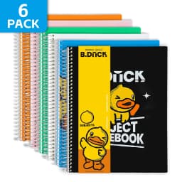 Comix 1 Subject Notebook,6-Pack College Ruled Spiral Notebook with Pocket Dividers 11"x 8.5", 70 Sheets,Assoted colors - Thumbnail 1