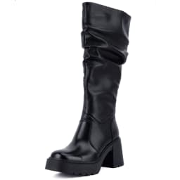 VBDB Platform Boots Campus Knee High Boots Women Side Zipper Chunky Tall Boots Block Heel Square Toe Long Leather Booties - Thumbnail 7