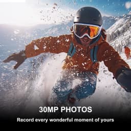 NUISK 4K Mini Action Camera, 128GB Card, 10 Accessories, Magnetic Mount, Waterproof Case, White - Thumbnail 7