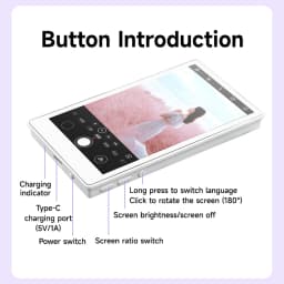 Vlog Selfie Monitor Screen Compatible with Phone, Magnetic Wireless Rear Camera Phone Monitor with 164FT Range, Live Streaming (Black) - Thumbnail 7