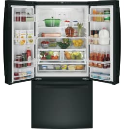 GE GNE25JGKBB 24.7 Cu. Ft. Freestanding French Door Refrigerator - Thumbnail 2