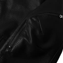 Men's Faux Leather Moto Biker Jacket Classic Textured Bomber Coat Vintage Loose Fit Zip Up Windproof Jackets with Sleeve Zipper Pockets, Black, XXL - Thumbnail 8