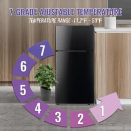 TACOOL 2.35 Cu.ft Small Mini Refrigerator for Office Compact Dual Door Fridge Egg Trey Low Noise, Black - Thumbnail 5