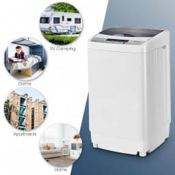 Portable Compact Washing Machine 1.28 Cu.ft Spin Washer Drain Pump 8 Water Level - Thumbnail 5