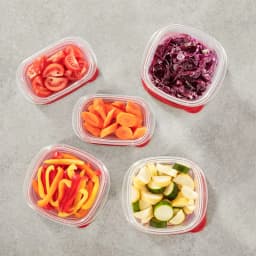 Rubbermaid TakeAlongs Food Storage Containers, 10 Piece Set, Red - Thumbnail 4