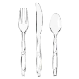 Great Value Plastic Everyday Clear Assorted Cutlery, 48 Count includes 16F/16S/16K - Thumbnail 4
