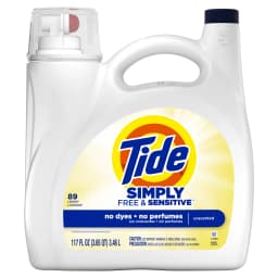 Tide Simply Laundry Detergent Liquid, Free & Sensitive, 117 fl oz, 89 Loads - Thumbnail 7