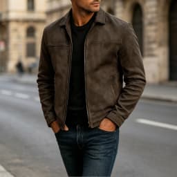 Mens Faux Leather Jacket,Motorcycle Vintage Racing Jacket Full Zip Lightweight Classic Western Style Trucker Coat Size 3XL Brown - Thumbnail 6