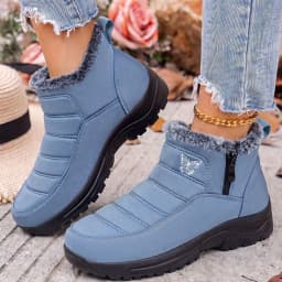 Knivor Waterproof Winter Snow Boots for Women Fleece Lined Non Slip Side Zipper Cozy Ankle Boots for Outdoor Daily Cold Weather Footwear - Thumbnail 7