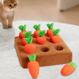 Dog Toys, Carrot Plush Toy with 12 Carrots Feed Games Pet Easter Gifts for Pets Lovers - Thumbnail 4