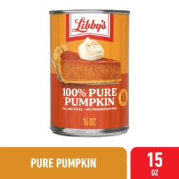 Libby's 100% Pure Pumpkin Puree, All Natural Gluten Free Canned Pumpkin for Baking Pumpkin Pie Dessert, 15 oz Can - Thumbnail 1