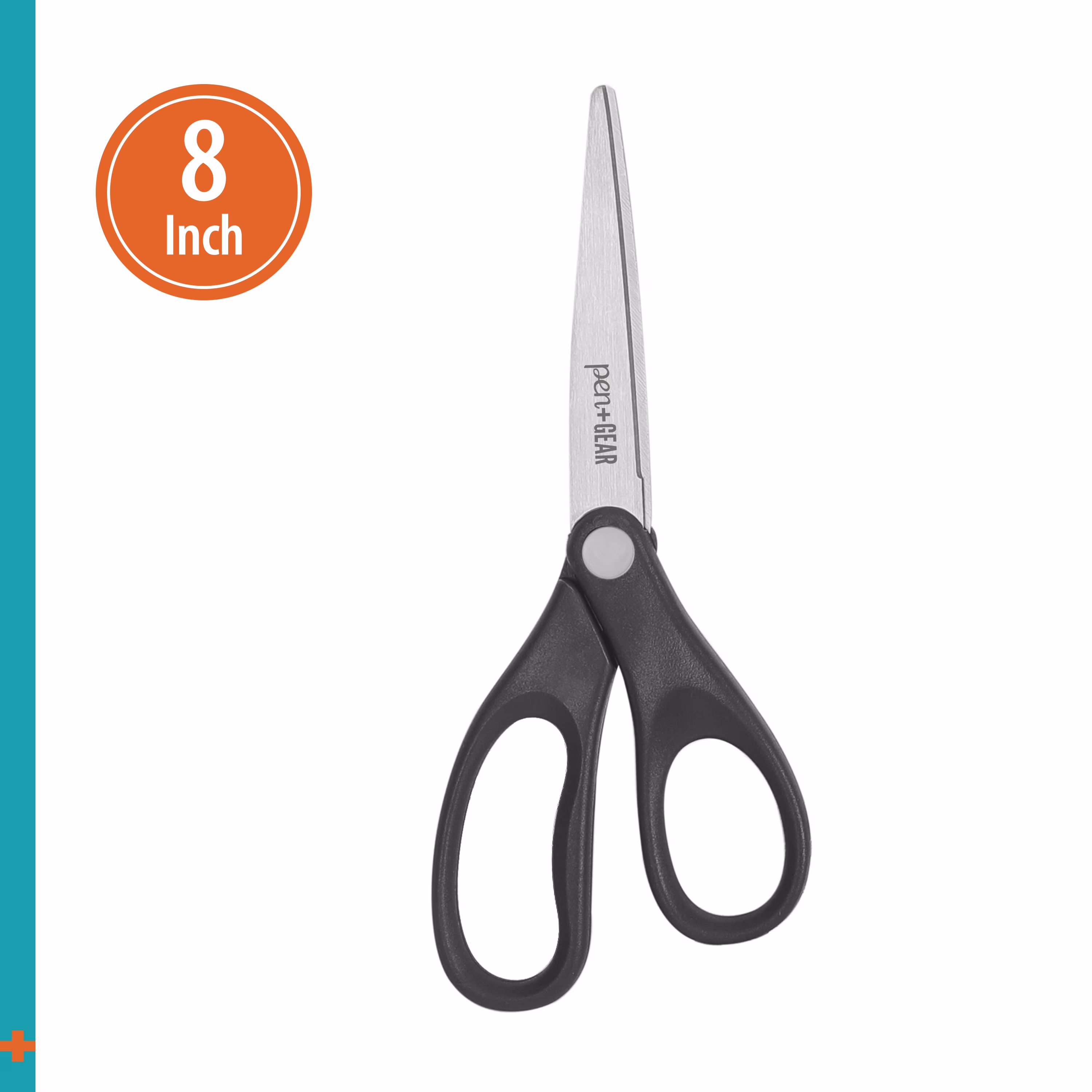 Pen+Gear 8 inch Pointed Tip Scissors, School Supplies, Black - Thumbnail 1