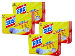 Clorox S.O.S. Steel Wool Soap Pads Reusable With Anti-Rust Protection 4 Ct 4 Pk - Thumbnail 1