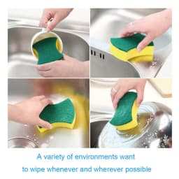 Wadada Heavy Duty Cellulose Scrub Sponges, Kitchen Dishwashing Sponge Bulk, Non Scratch Dishes Scouring Pad Dishcloth, Odor-Free Sponge Wipes - Thumbnail 5