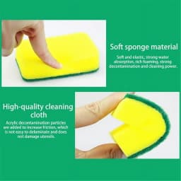 12 Pack Sponge Individually Packed Bulk Kitchen Dishwashing Sponge Scratch Resistants Scouring Pad 125g，22x7x33c - Thumbnail 4