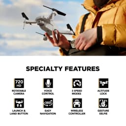 Vivitar SkyHornet Foldable RC Aerial Drone for Adults with 720p HD Camera, WiFi FPV Live Video & 3 Speed Modes - Thumbnail 3