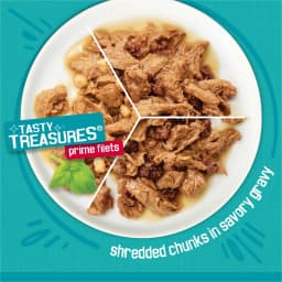 Friskies Gravy Tasty Treasures Prime Filets, Wet Cat Food, 5.5 oz Cans, 12 Pack - Thumbnail 3