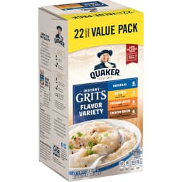 Quaker, Instant Grits Variety Pack, 0.98 oz, 22 Packets - Thumbnail 1