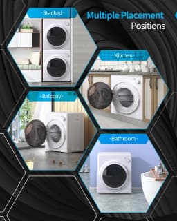 TABU 3.2 cu.ft. Portable Dryer for Clothes,13lbs Compact Dryer,Front Load,Stainless Steel Tub,White - Thumbnail 5