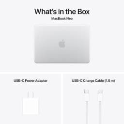 (Open Box) Apple MacBook Neo 13-inch Apple A18 Pro chip with 6‑core CPU and, 8GB, 256GB SSD, Magic Keyboard - Silver - Thumbnail 3
