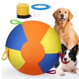 Giant Tennis Herding Ball for Dogs, Tough Indestructible Chew Toy for Large Medium Aggressive Chewers, Interactive Play Exercise & Boredom Relief Toy - Thumbnail 1