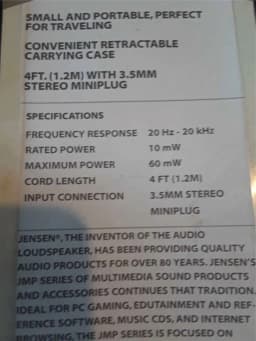 RHEA- Nos Jmp-21 Jensen Compact Stereo Earbuds - Thumbnail 2