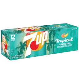 7UP Tropical Caffeine Free Lemon Lime Mango Peach Soda Pop, 12 fl oz, 12 pack cans - Thumbnail 6