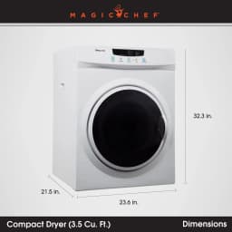 Magic Chef Compact 3.5 cu. ft. Electric Dryer in White in White - Thumbnail 6
